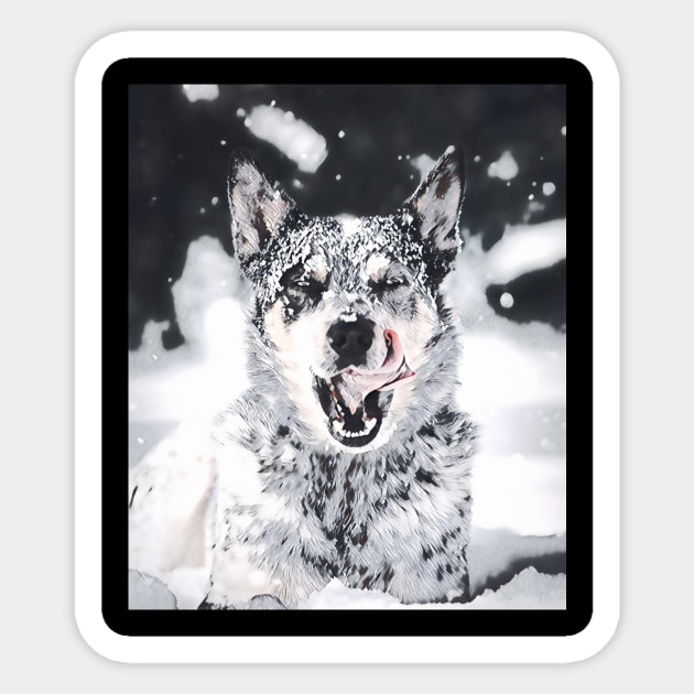 Wolf snow dog Sticker by miamia